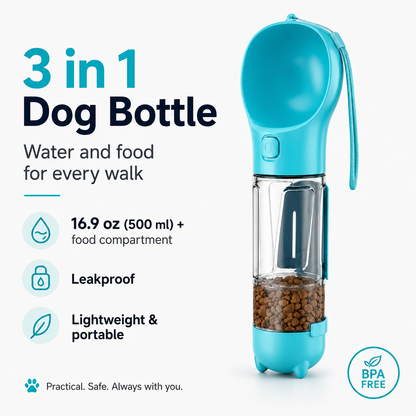 PawFlow™ 3-in-1 Dog Travel Bottle